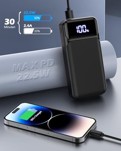 Thumbnail 5 de EVARY Power bank da 24.000 mAh, ricarica rapida 22,5 W e torcia