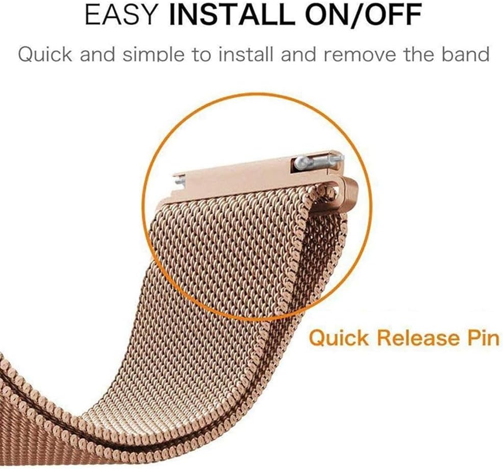 Thumbnail 6 de VIGOSS 20mm Metallarmband für Samsung Galaxy Watch – Edelstahl & Mesh, Roségold, 2er Set