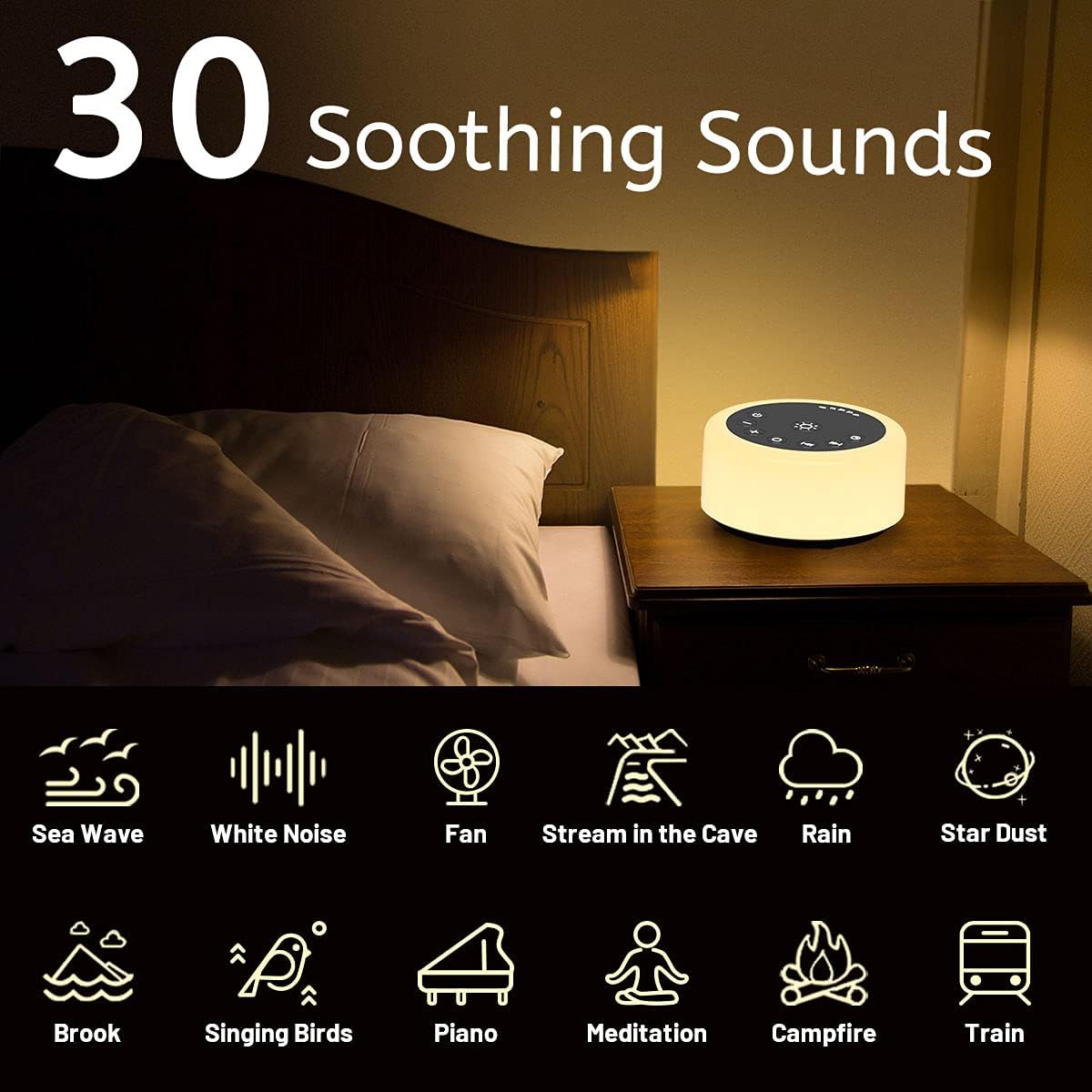 Detalle 2 de Soother Sleep Sound Machine 30 Sounds Night Light 💤