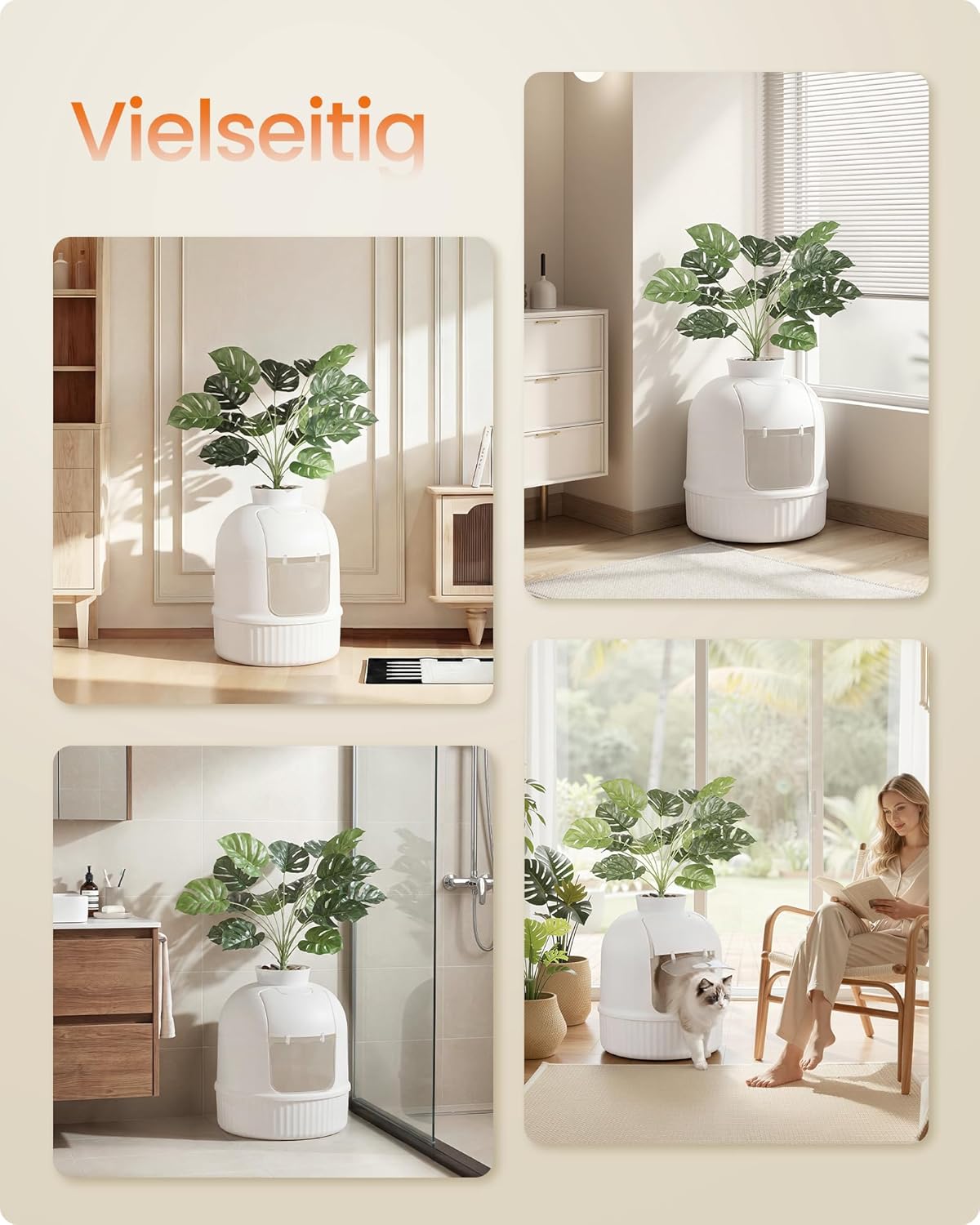 Thumbnail 6 de Feandrea Katzenklo Blumentopf mit versteckter Tür, Kohlefilter und Kunstpflanze PPT006W101