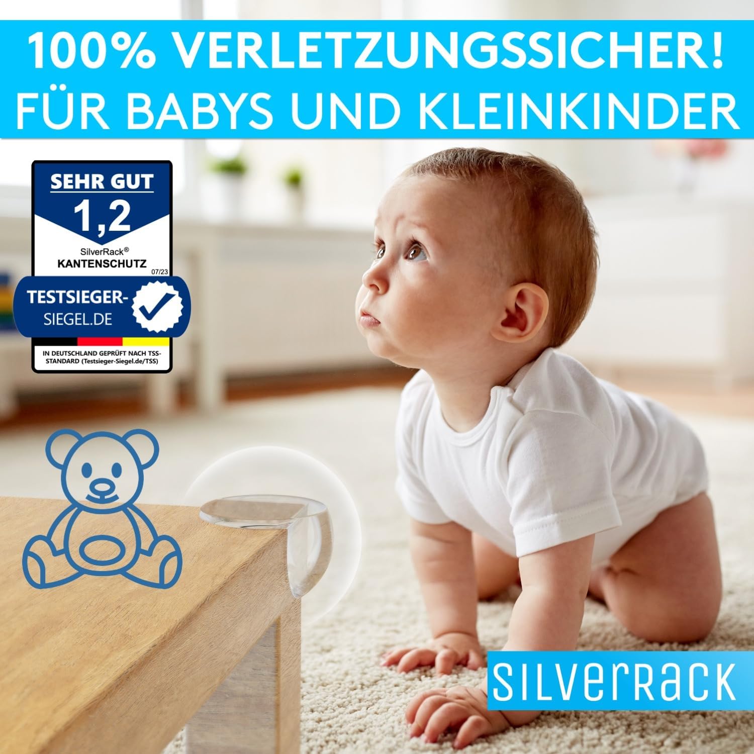 Thumbnail 2 de SilverRack Lot 10 protections d'angle transparentes pour bébé