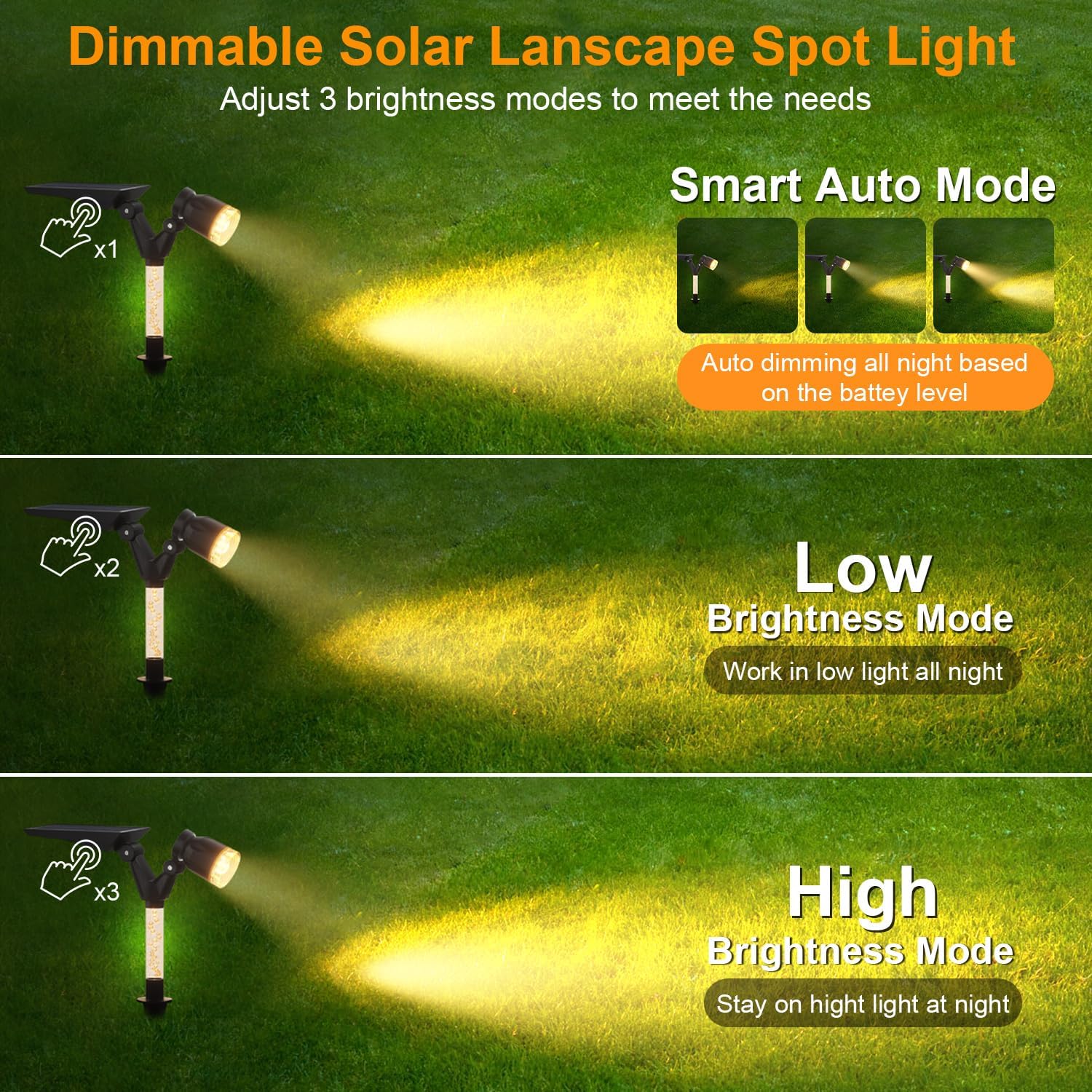 Thumbnail 6 de HAMLITE Solar Garden Spot Lights 6 Pack (Warm White) – IP65 outdoor solar spotlights for paths, walls and porches