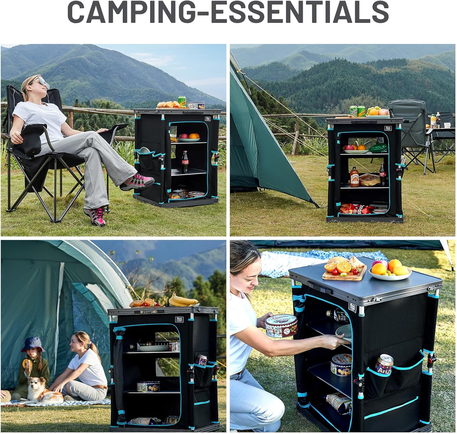 Thumbnail 6 de TIMBER RIDGE faltbarer Campingschrank für Campingküche, klappbar inkl. Tragetasche