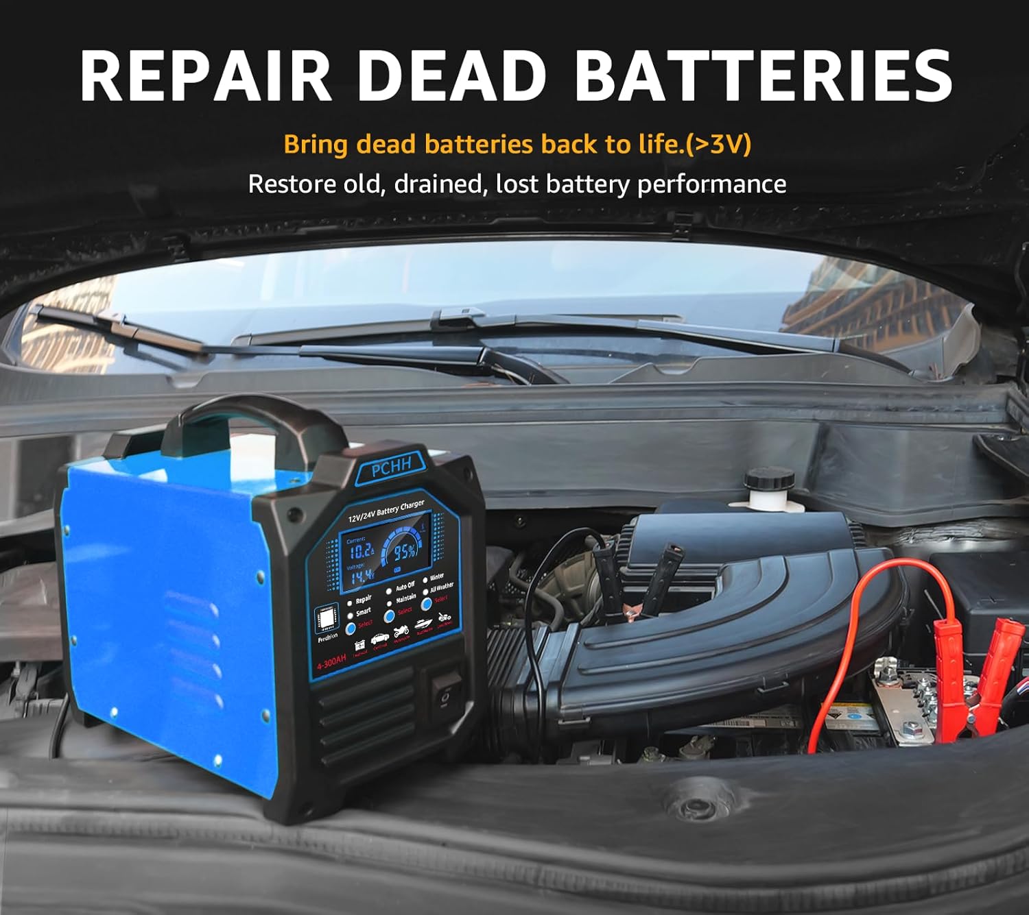 Thumbnail 2 de PCHH 12V 24V Car Battery Charger Heavy Duty