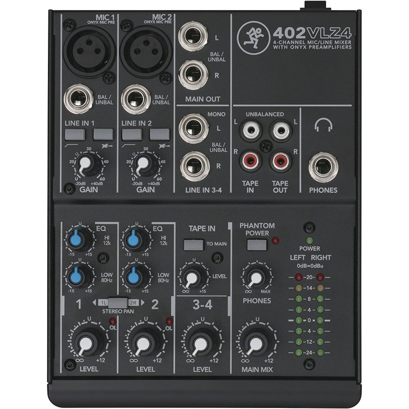 Detalle 2 de Mackie 402VLZ4 mesa de mezclas de 4 canales con USB y preamplificadores Onyx