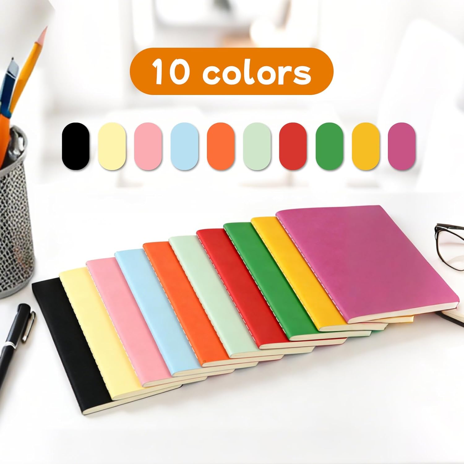Thumbnail 3 de Ojussa 10-pack A6 lined notebooks (60 pages each) – rainbow colour memo diaries, 14×9cm