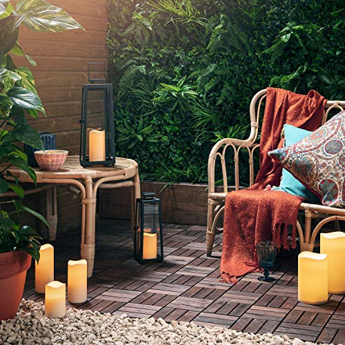 Detalle de Lights4fun Farolillo Solar Metálico de 29,5 cm con vela LED para jardín y exteriores