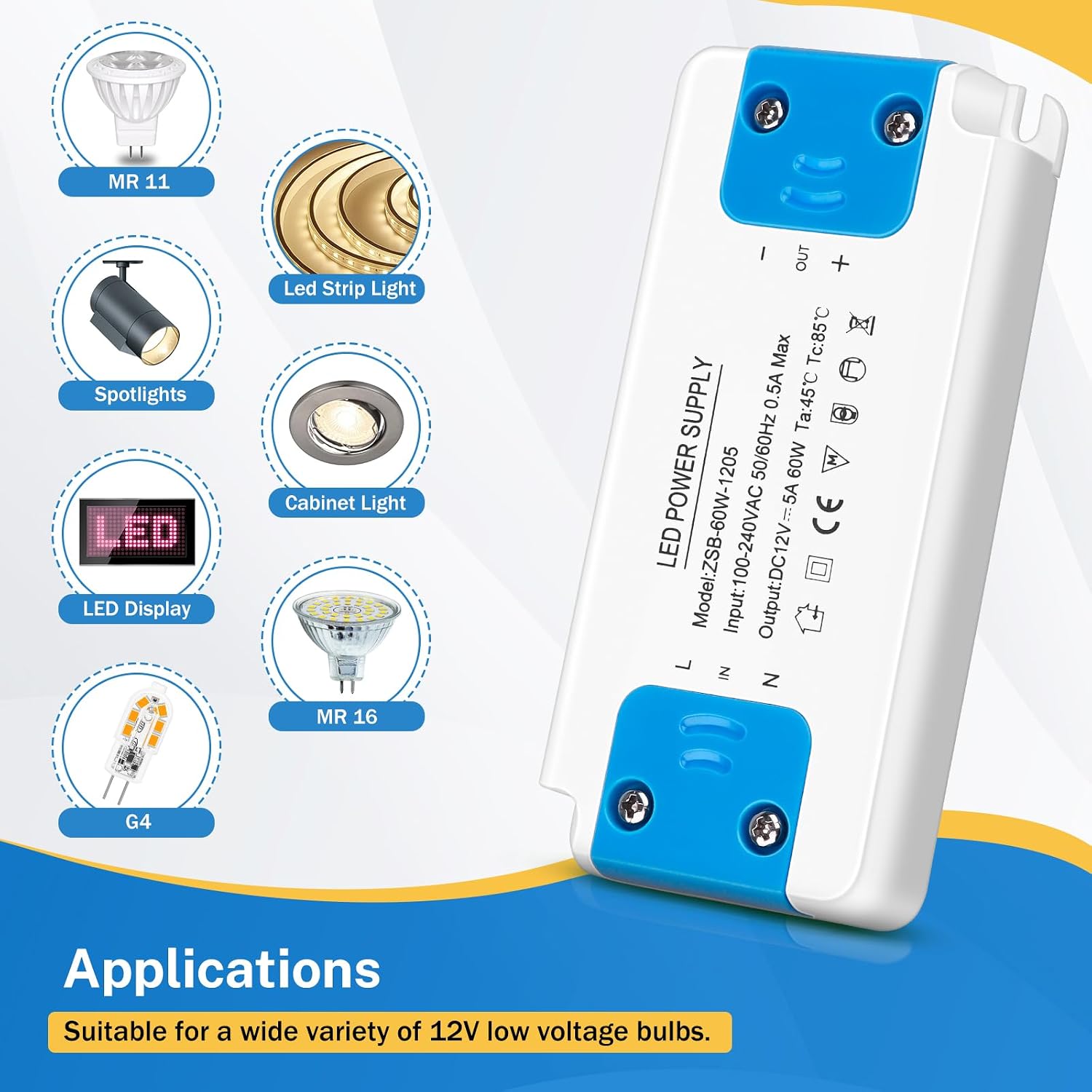 Detalle de Trasformatore LED 60W 12V 5A