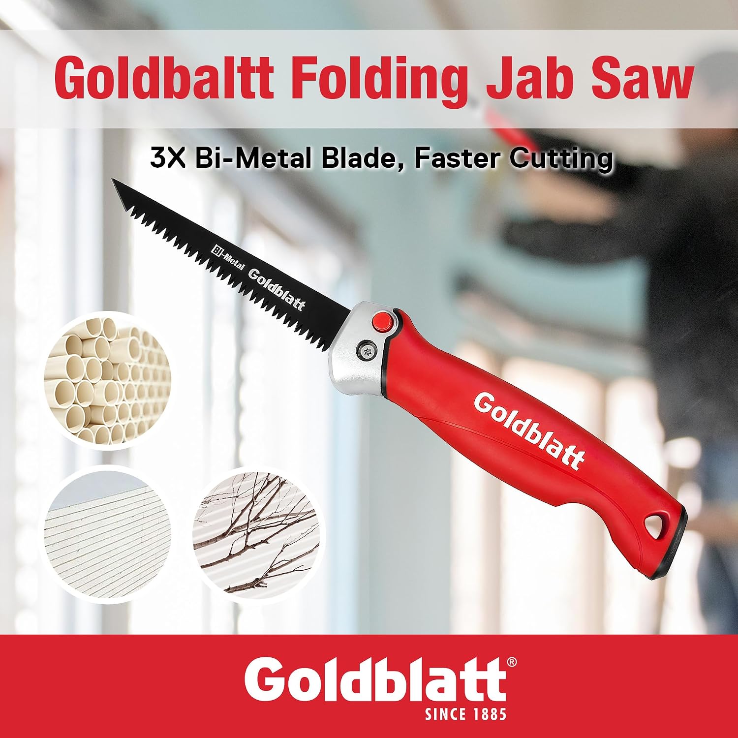 Thumbnail 5 de Goldblatt Folding Jab Saw: Compact 8-TPI Bi-Metal Drywall Saw with Soft Grip