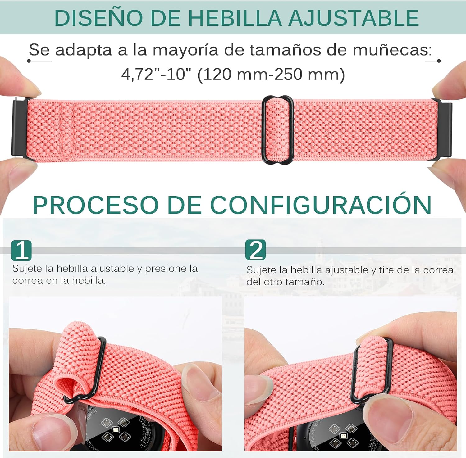 Detalle de BTTNG Correa de 22 mm para Xiaomi Redmi Watch 5 Active / Redmi Watch 5 Lite y más – Pulsera deportiva de repuesto en nylon elástico
