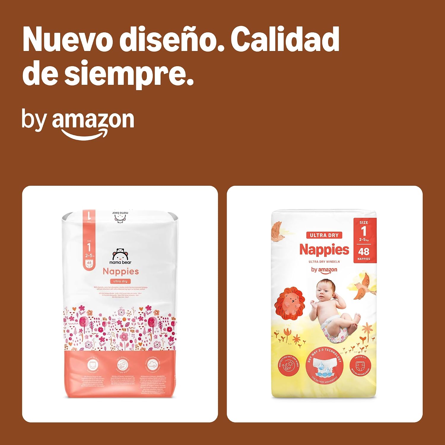 Detalle 2 de By Amazon Pañales ultra-secos Talla 1 96 unidades