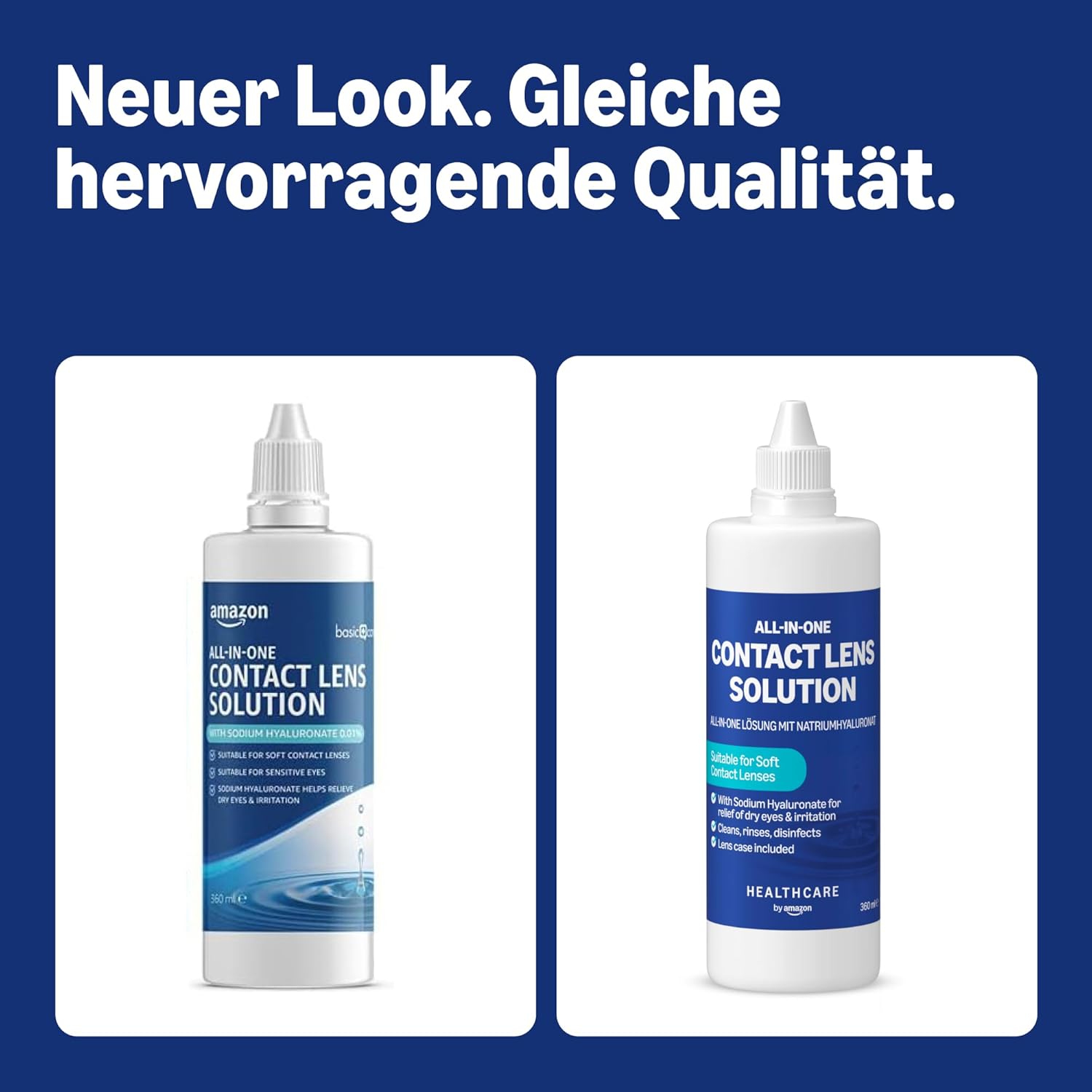 Thumbnail 1 de Healthcare by Amazon Solution All in One mit Natriumhyaluronat für weiche Kontaktlinsen – 3 x 360 ml
