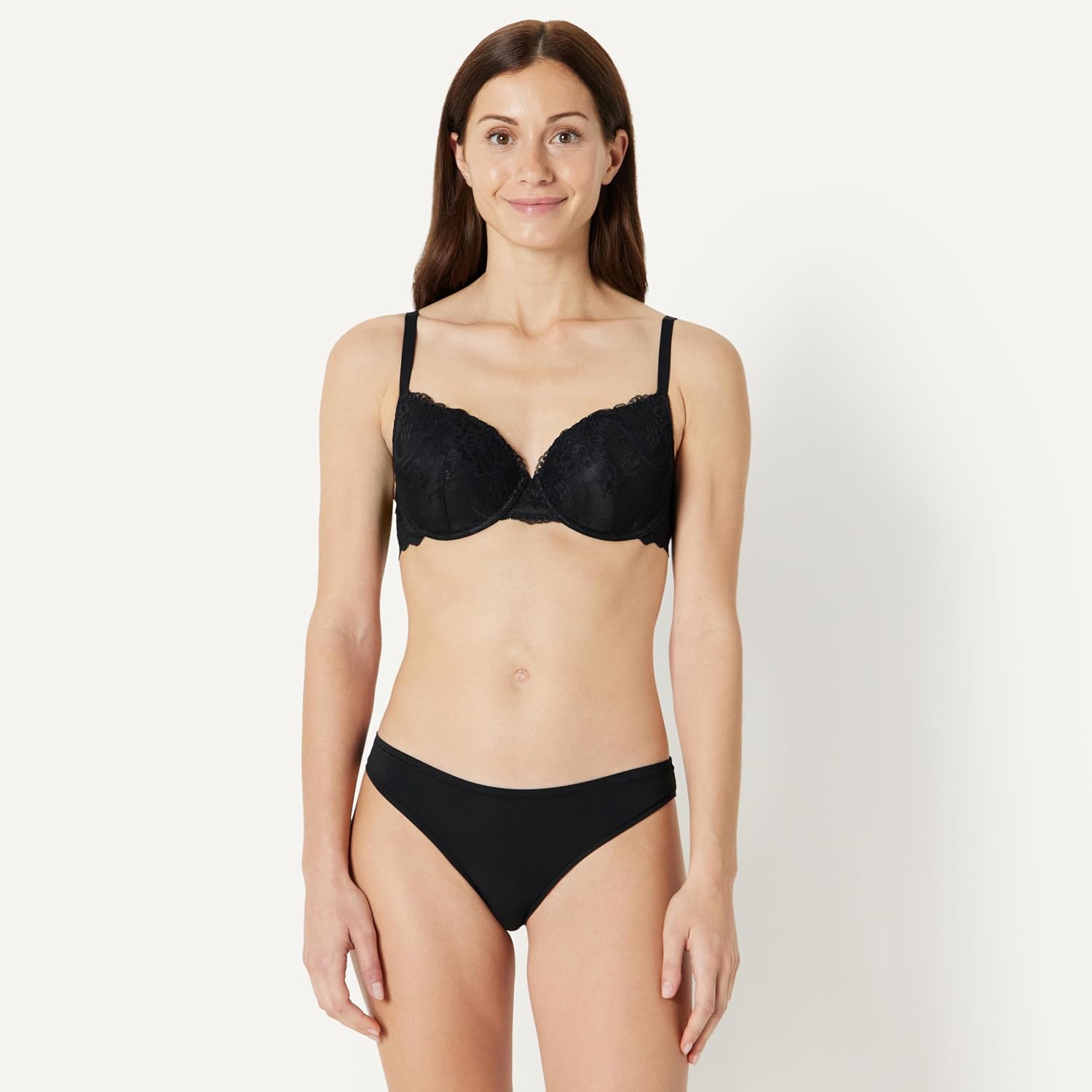 Detalle de Amazon Essentials Women's Padded Underwire Full-Coverage Bra, Soft-Stretch Lace (Pack of 2)
