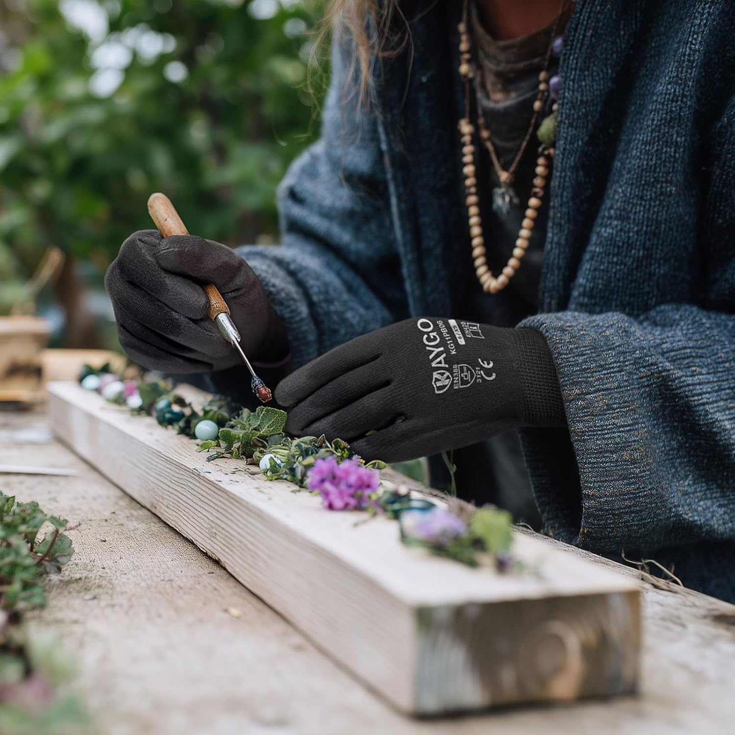 Thumbnail 3 de KAYGO KG11PB PU coated work gloves (12 pairs) – grip on palm & fingers for light-duty work and gardening