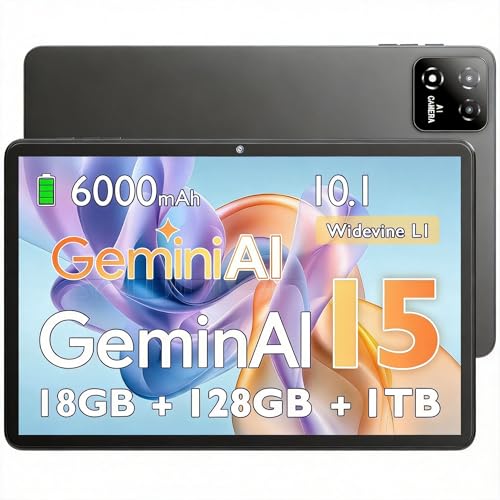Detalle de UBDXBD Tablet 10” Android 15 con funda, 18 GB RAM y 128 GB (ampliable) – rendimiento y comodidad