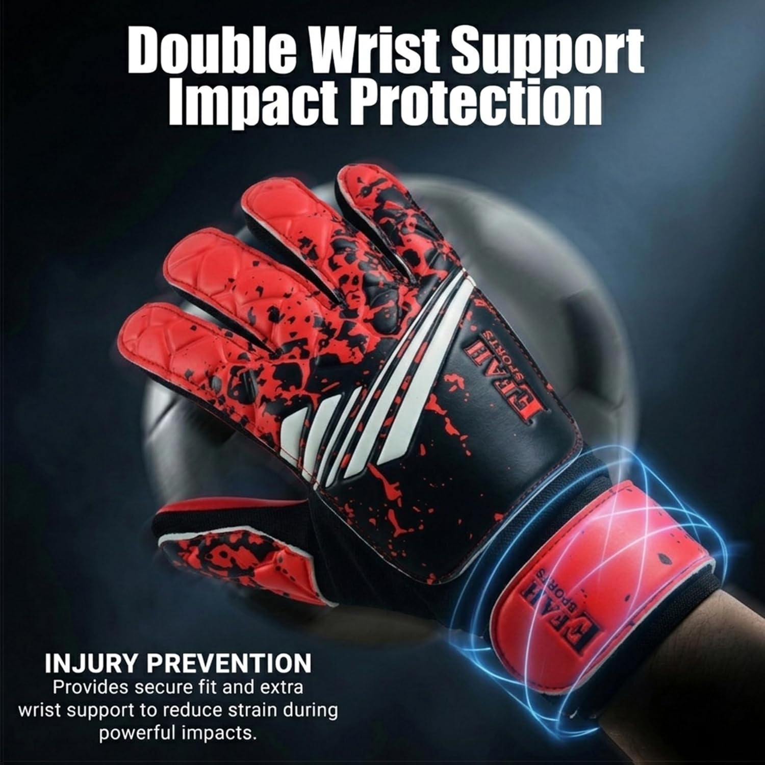 Thumbnail 2 de EFAH SPORTS Youth Soccer Goalkeeper Gloves, Size 6, Breathable Mesh, Wrist Support