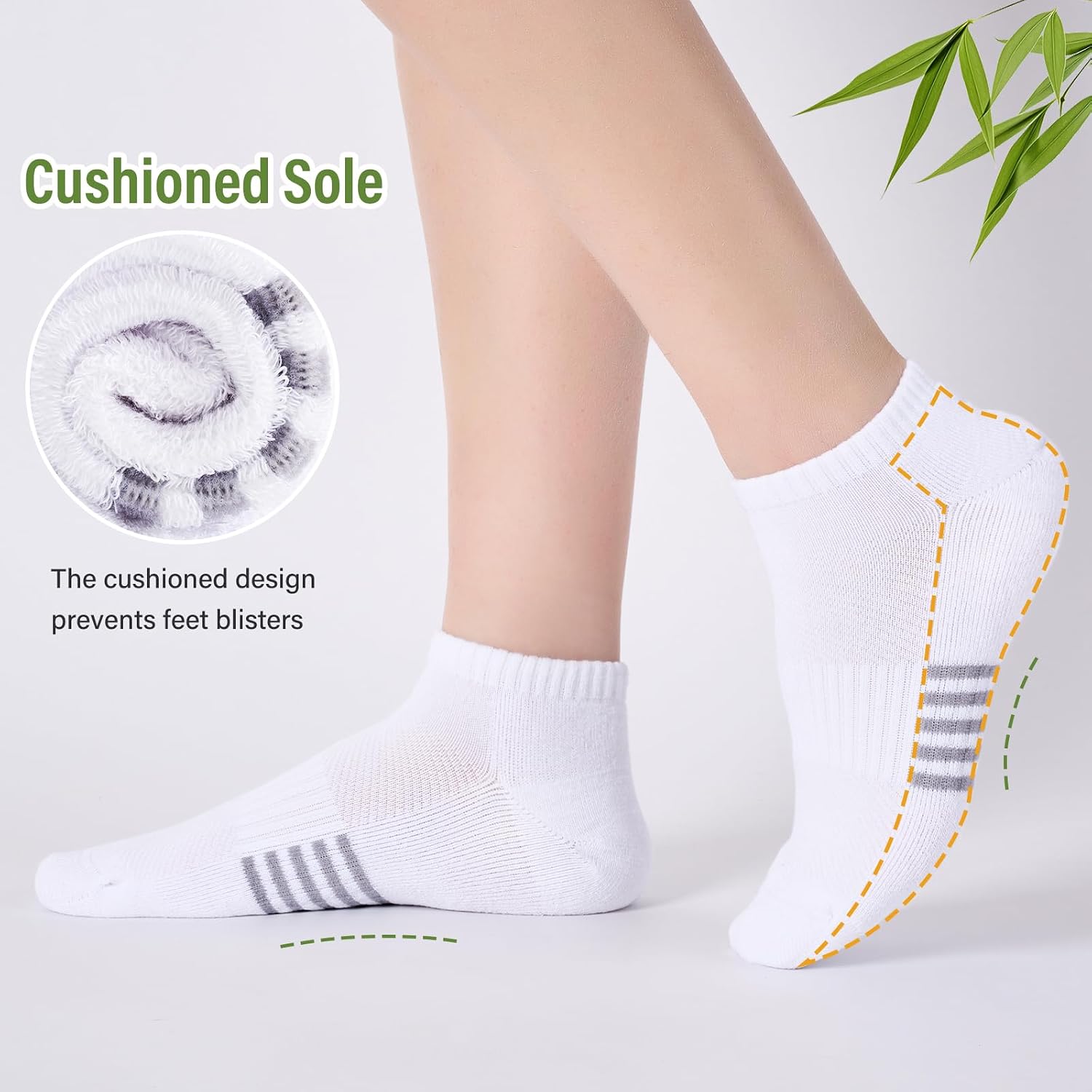 Detalle de Effeet Calzini Corti Donna in Bambù (6/12 Paia) traspiranti e anti-sudore per running e fitness
