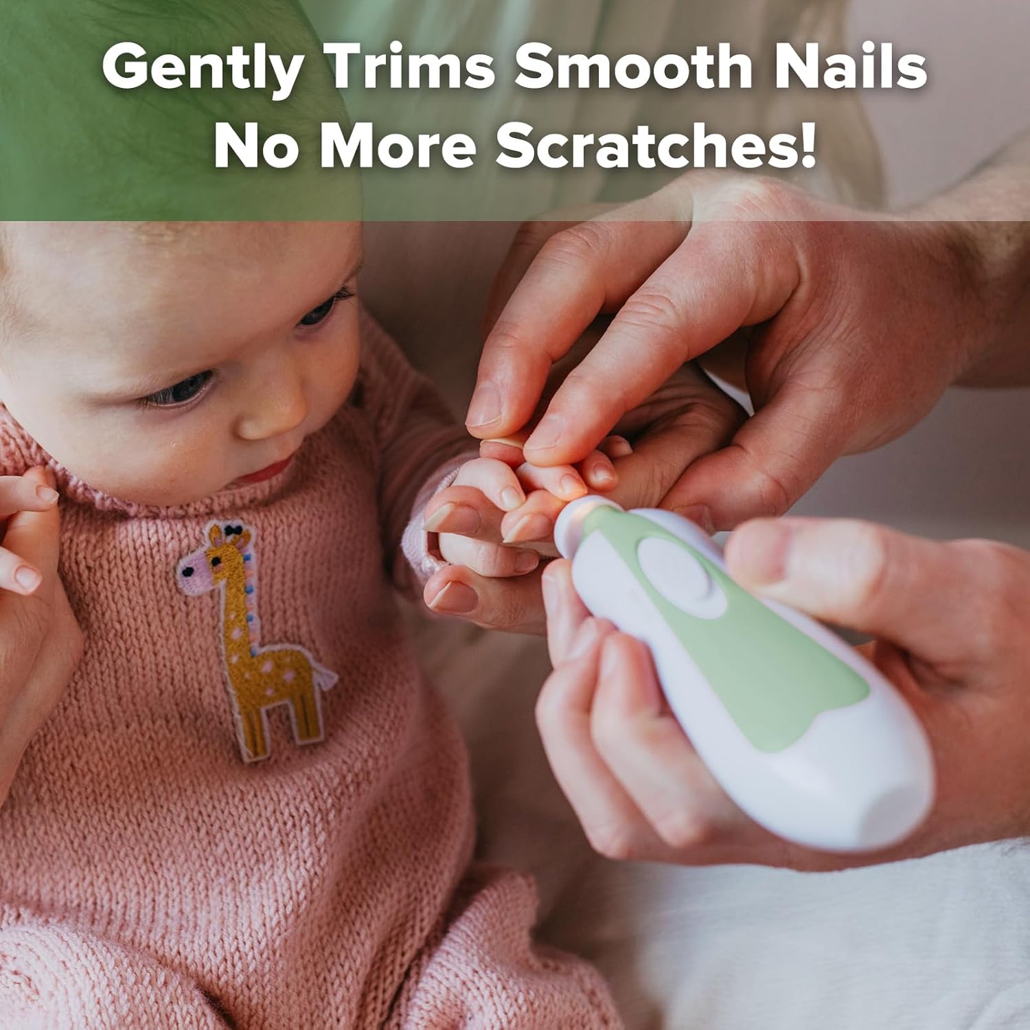 Thumbnail 1 de haakaa Coupe-ongles électrique pour bébés : kit de lime avec 10 tampons de rechange (couleur vert)