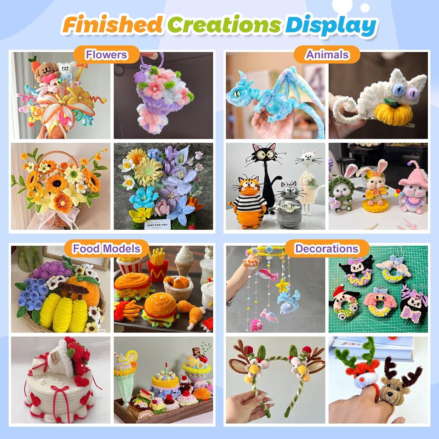 Thumbnail 6 de Pipe Cleaners 600-Piece Flower Craft Kit with 6 Colours and Floral Accessories