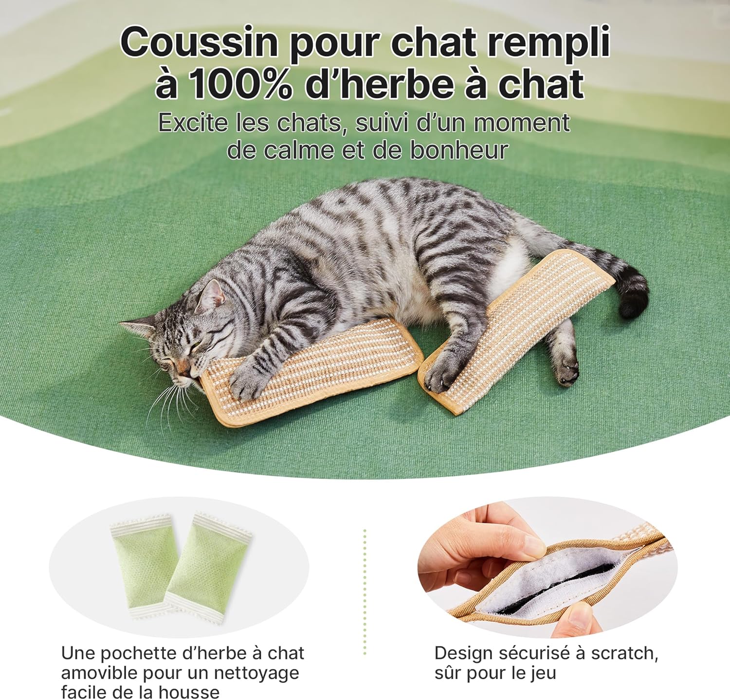 Thumbnail 1 de Lot de 2 jouets Potaroma pour chat avec herbe à chat bio (6000 mg A+) en sisal