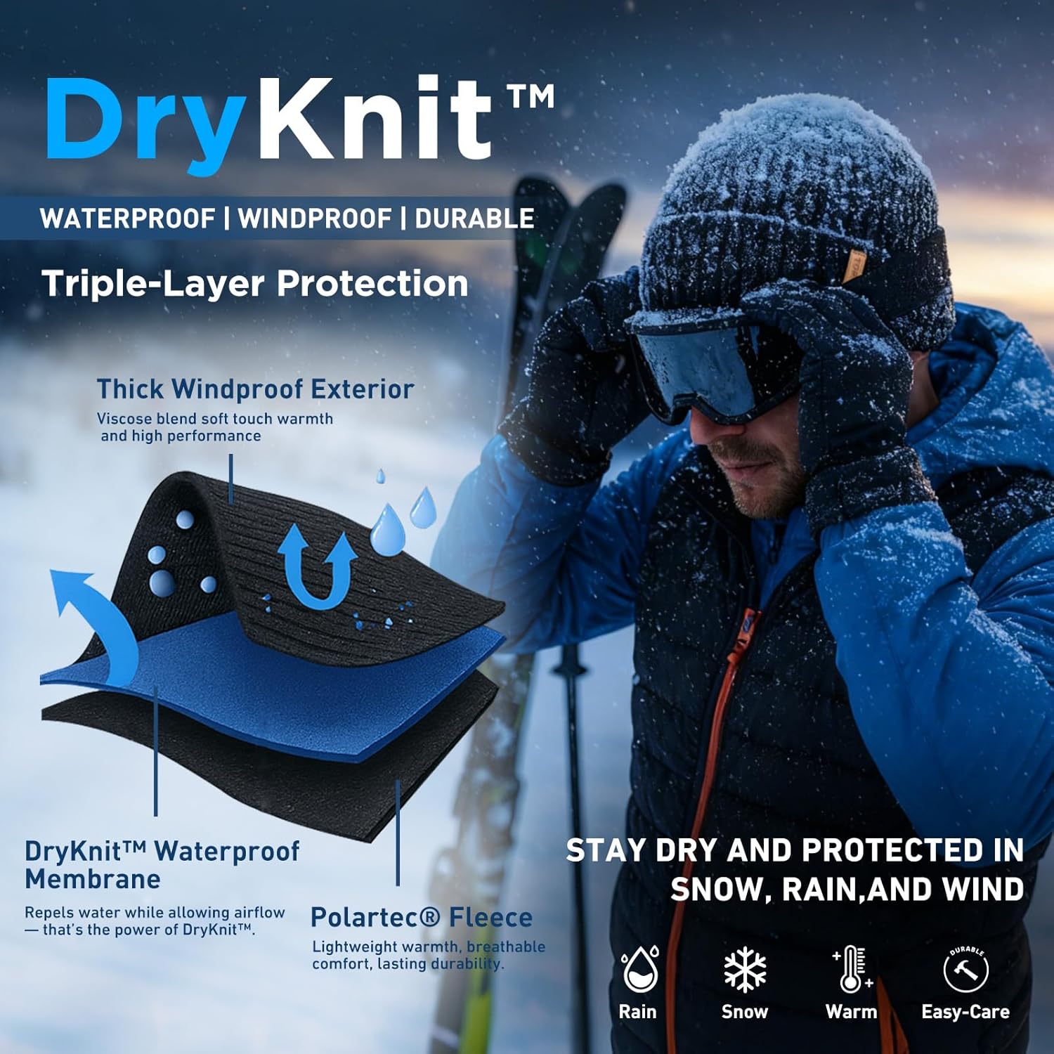 Detalle de TOP-EX DryKnit Waterproof Beanie L/XL/XXL 🧣