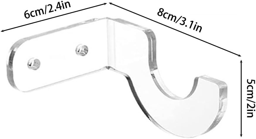 Detalle 2 de 2 Pair Baseball Bat Wall Mount – Acrylic Horizontal Display Rack with Hidden Screws