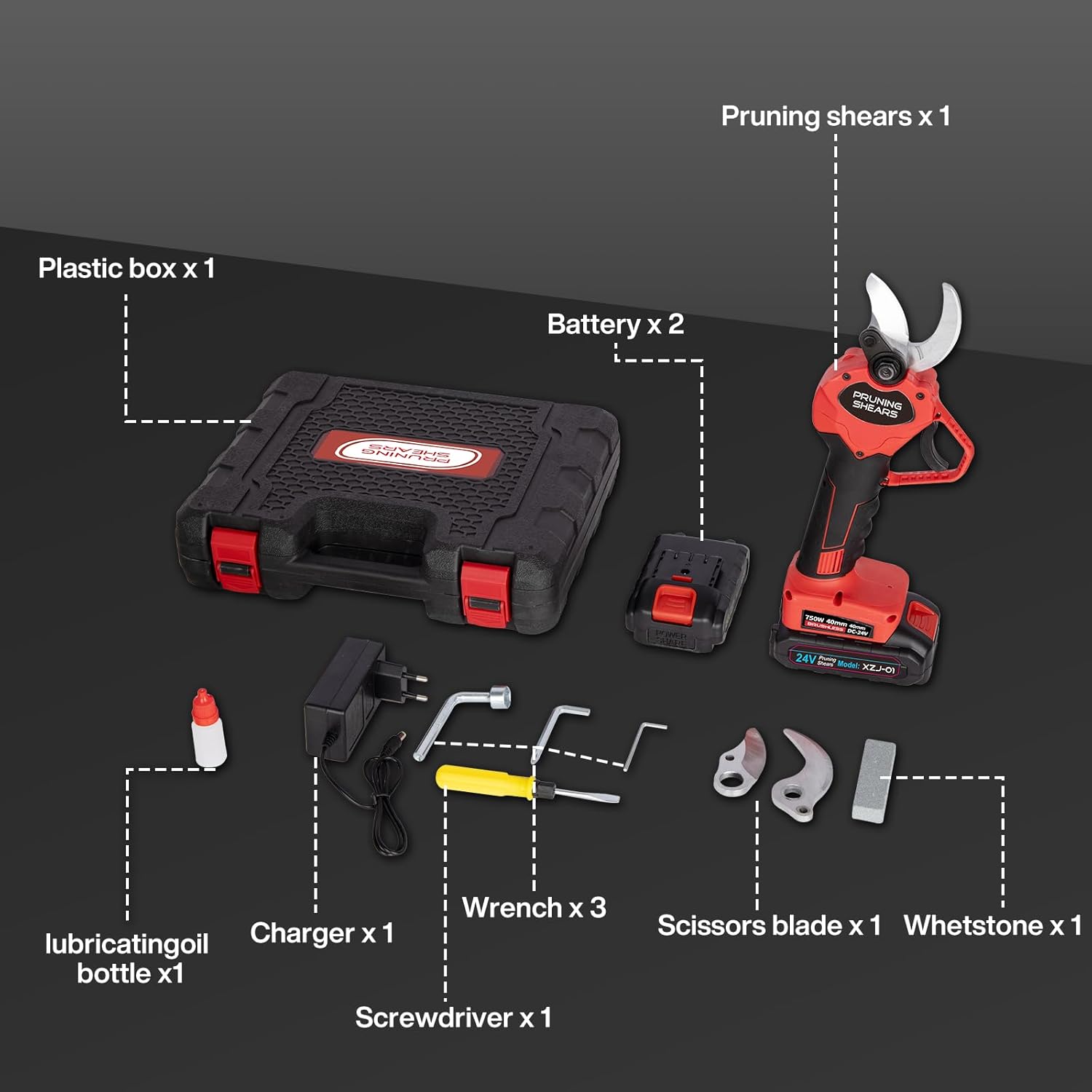 Thumbnail 6 de Cesoie da Potatura a Batteria 40 mm con 2 Batterie 3000 mAh – Forbici Elettriche Senza Fili