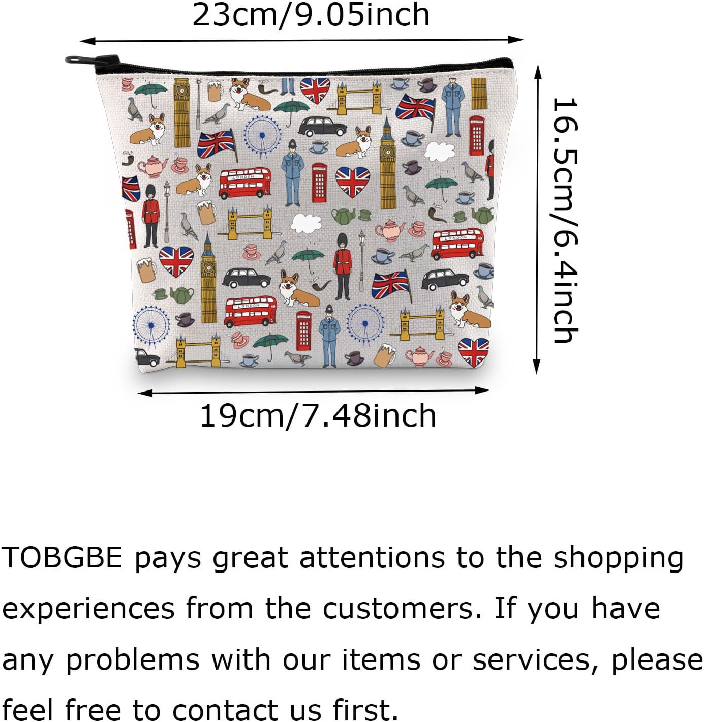 Thumbnail 1 de Funny London Travel Pouch: A cheerful canvas cosmetic bag for London lovers