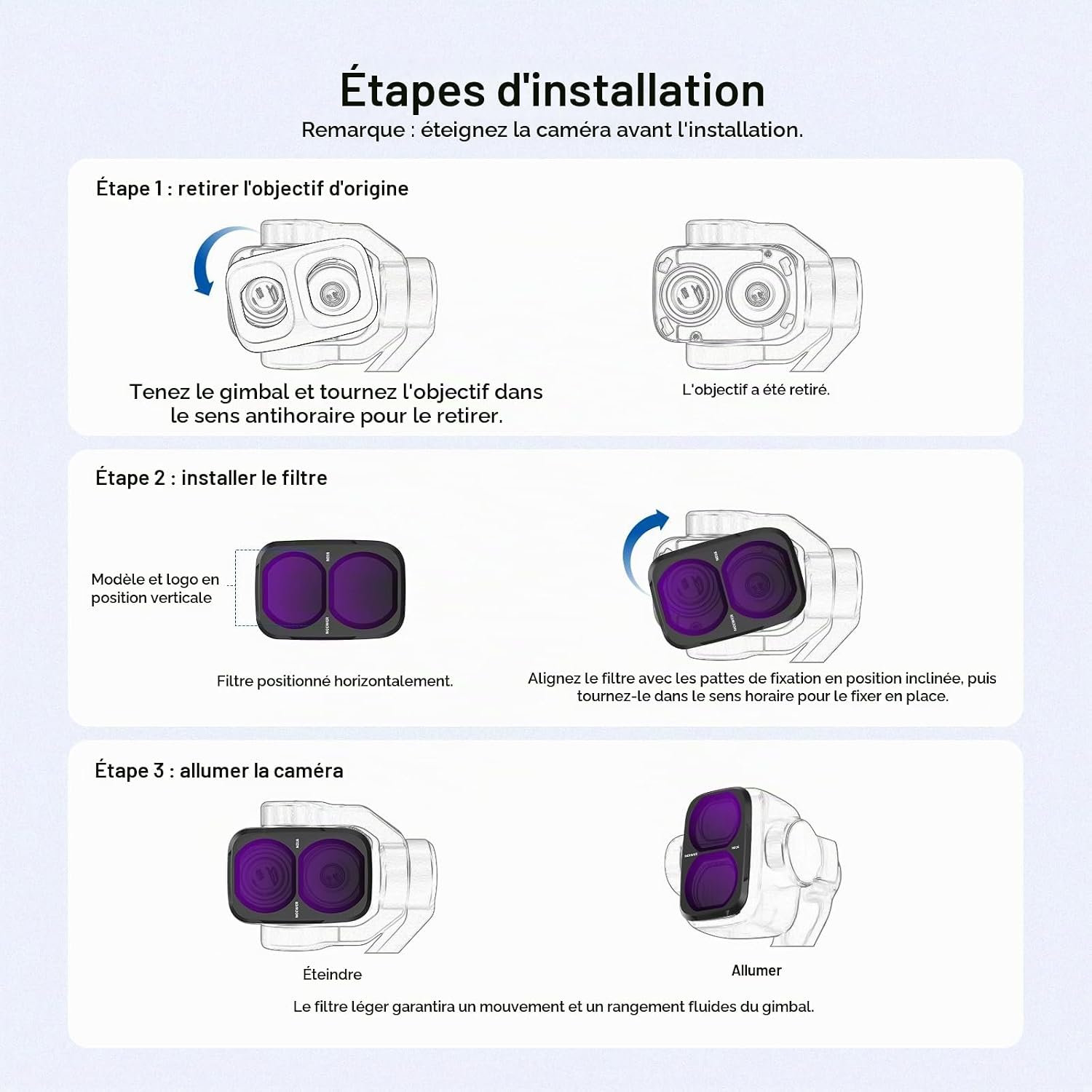 Thumbnail 6 de NEEWER ND-filterset voor DJI Osmo Pocket 4 met ND8, ND16, ND32 en ND64