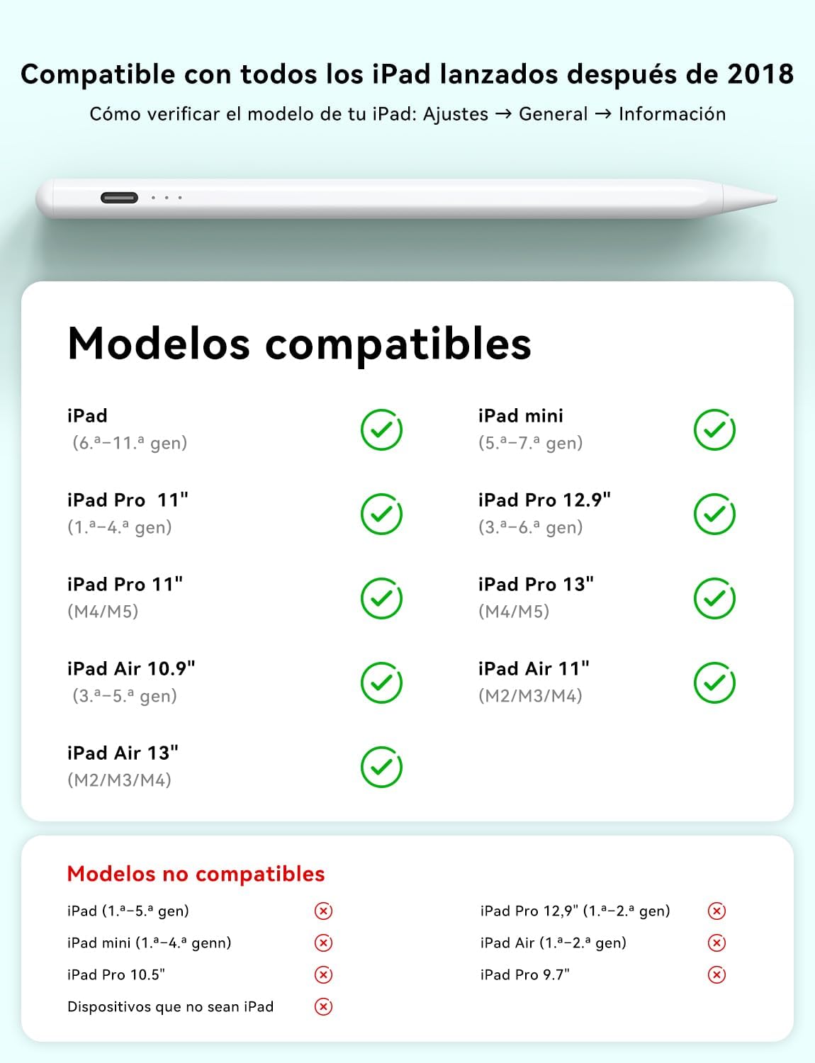 Thumbnail 5 de HJCE A16 lápiz para iPad 11 Gen
