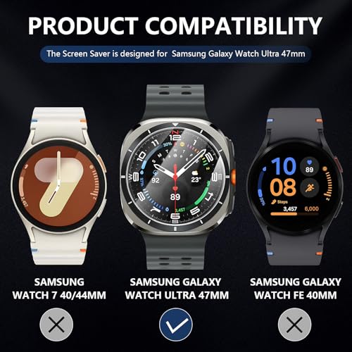 Detalle de Diruite Schutzfolie 4-Stück für Samsung Galaxy Watch Ultra 47mm (2025/2024) – Vollständiger Displayschutz