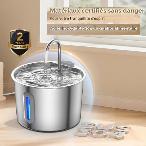 Detalle de JLVDXN Fontaine à eau pour chat 2,2 L
