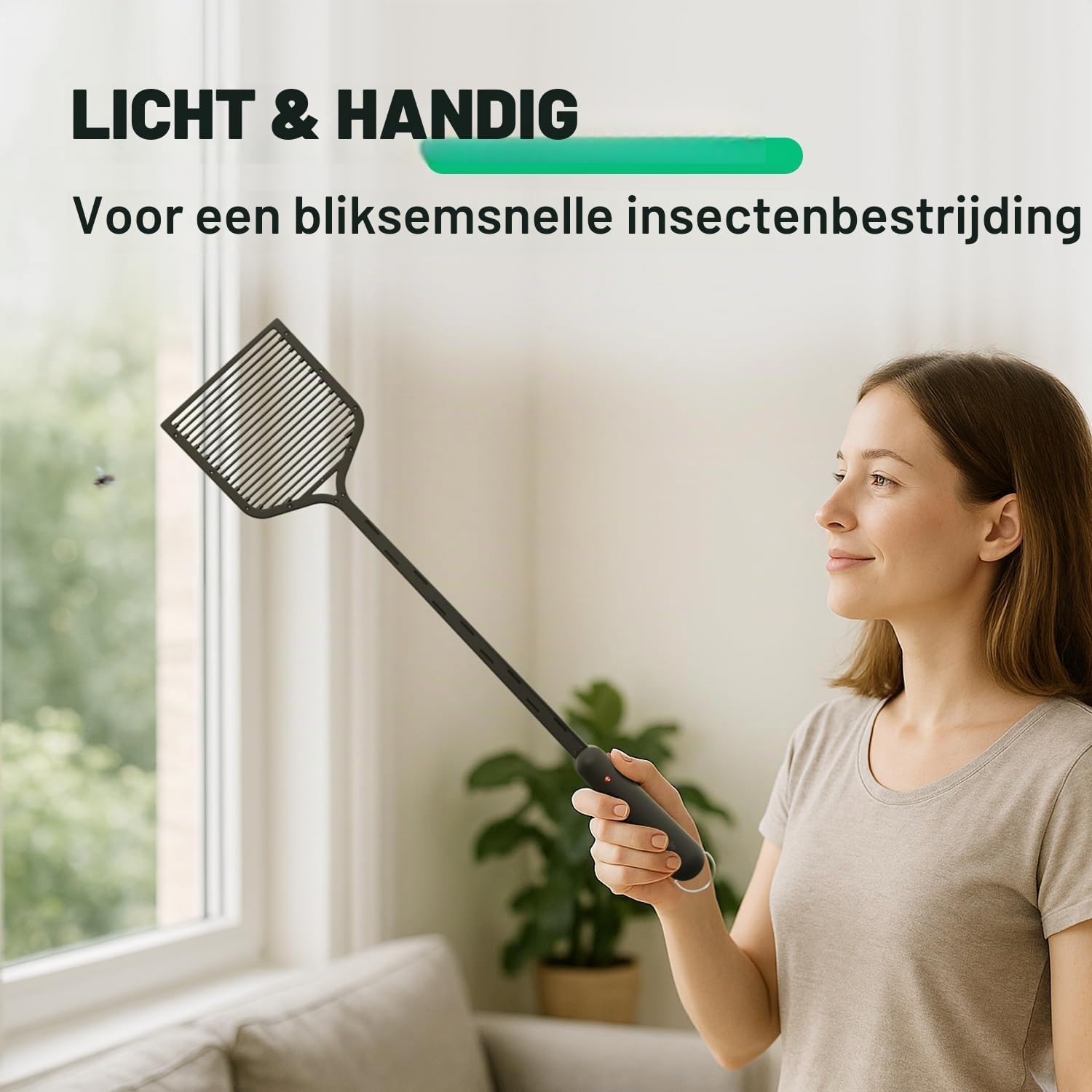 Detalle 2 de Greate 901019-2 elektrische vliegenmepper, set van 2 op batterijen