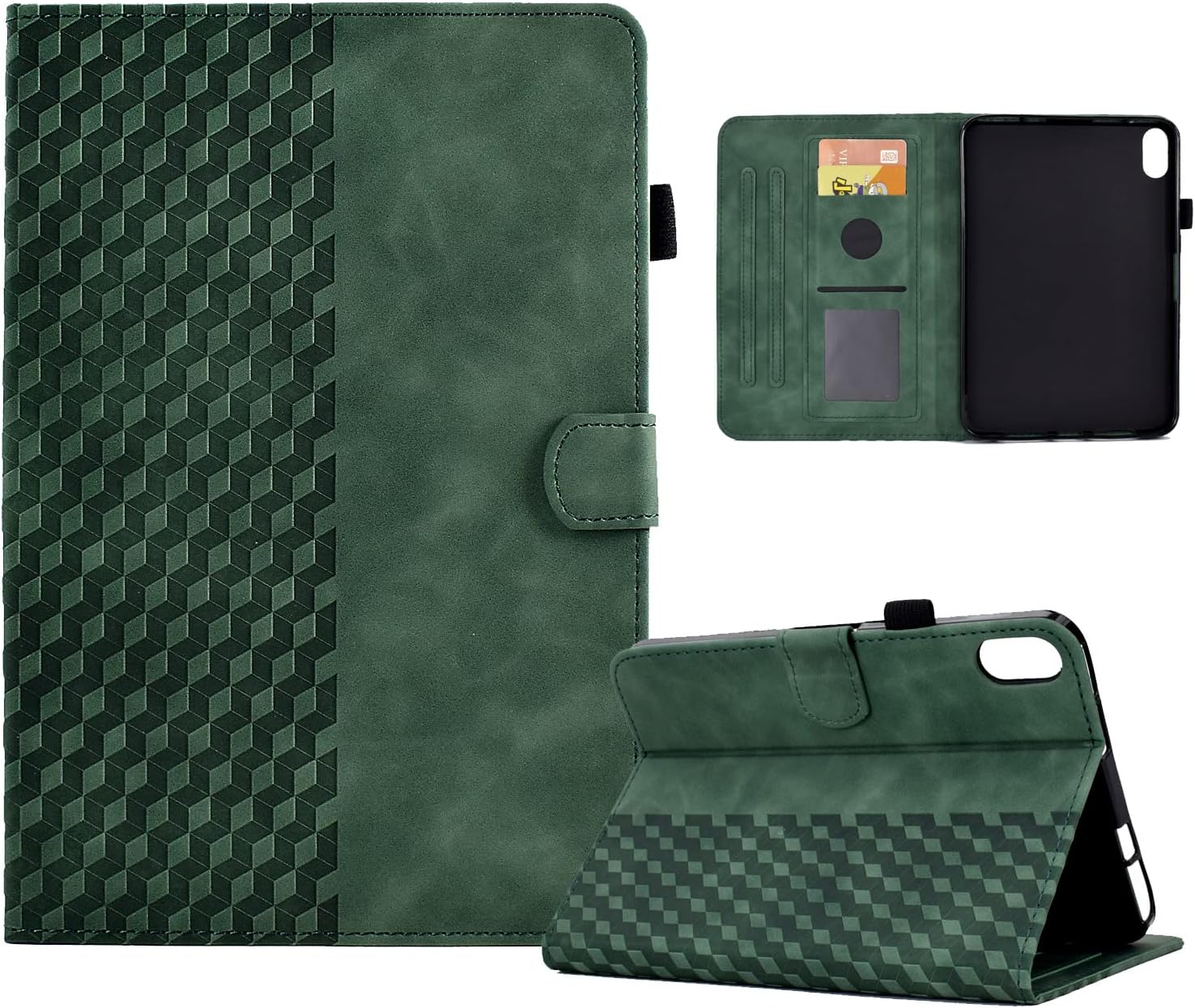 Vkooer Leather Folio Case for Lenovo Tab P11 2nd Gen 11.5" (2022) – Dark Green