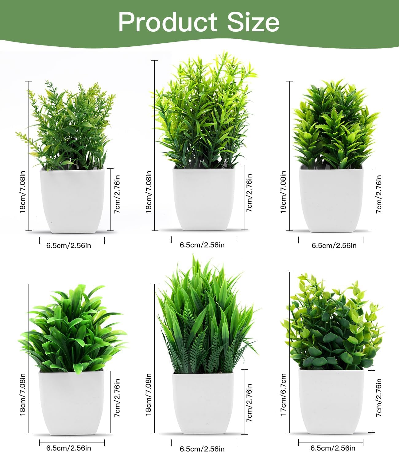 Thumbnail 1 de Cexovo Plantes Artificielles 6 pièces 16–18 cm