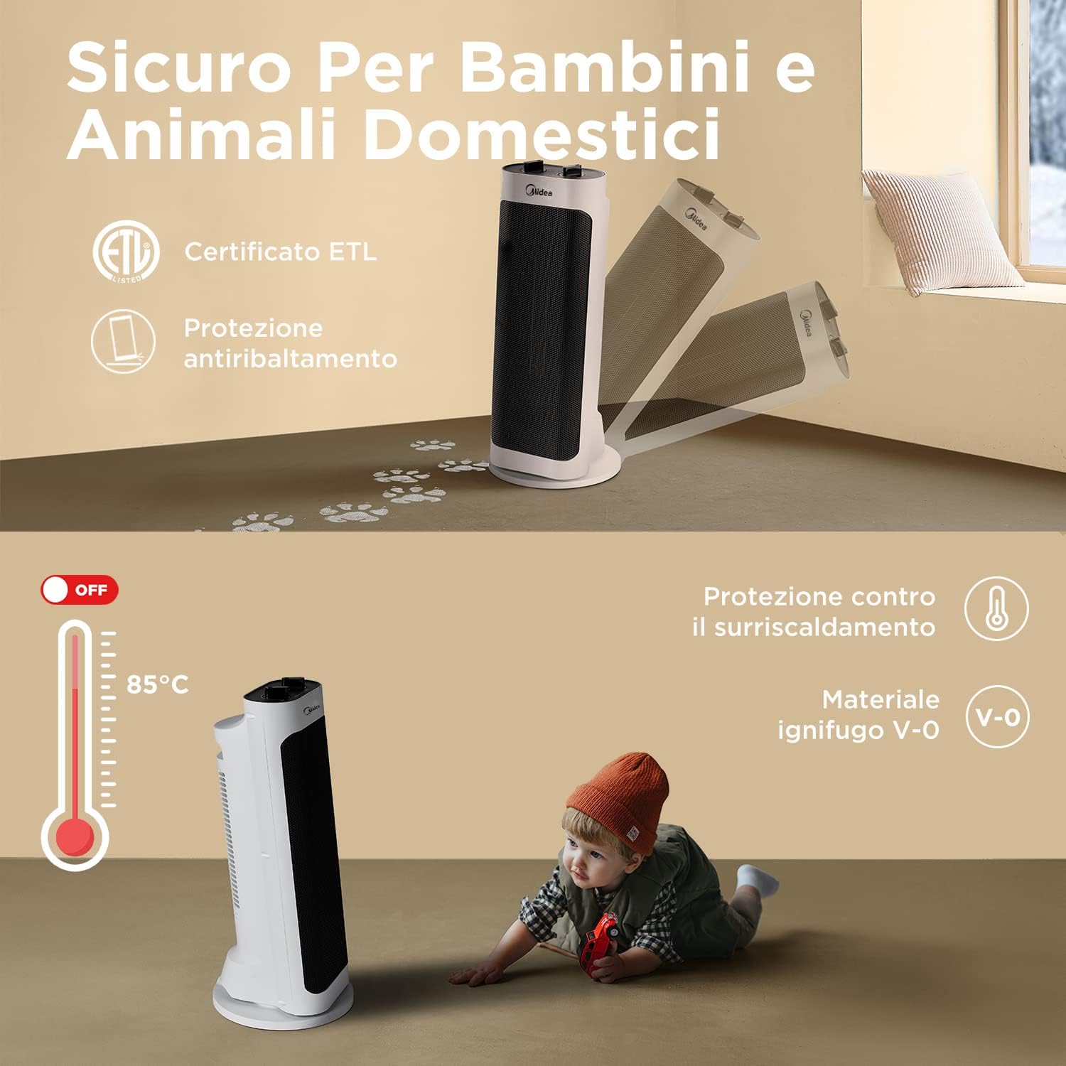 Detalle 2 de Midea NTH20-19JE Stufetta 2000W per casa 📢