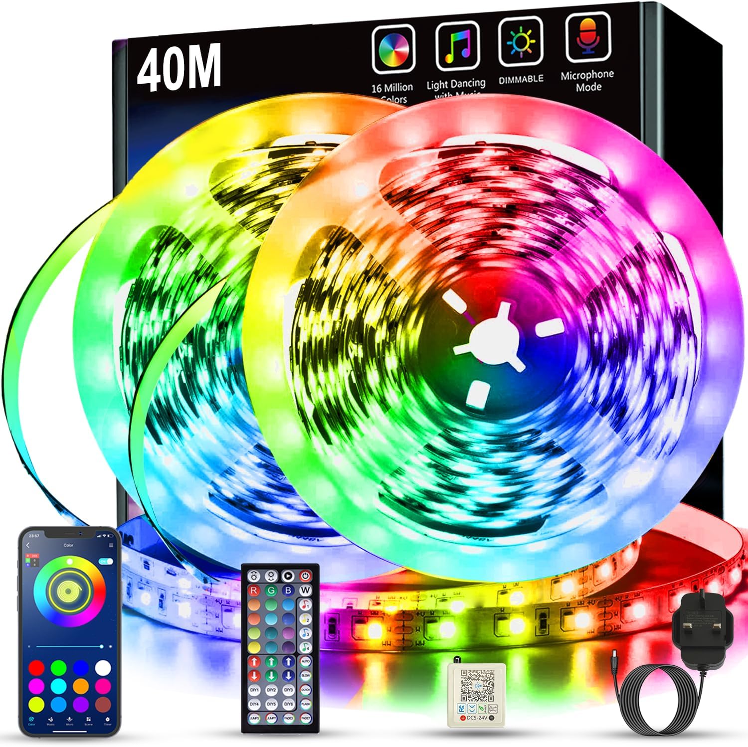 Thumbnail 6 de Keepsmile 30M LED Strip Lights: Music Sync, Bluetooth App Control, 2 x 15M Rolls