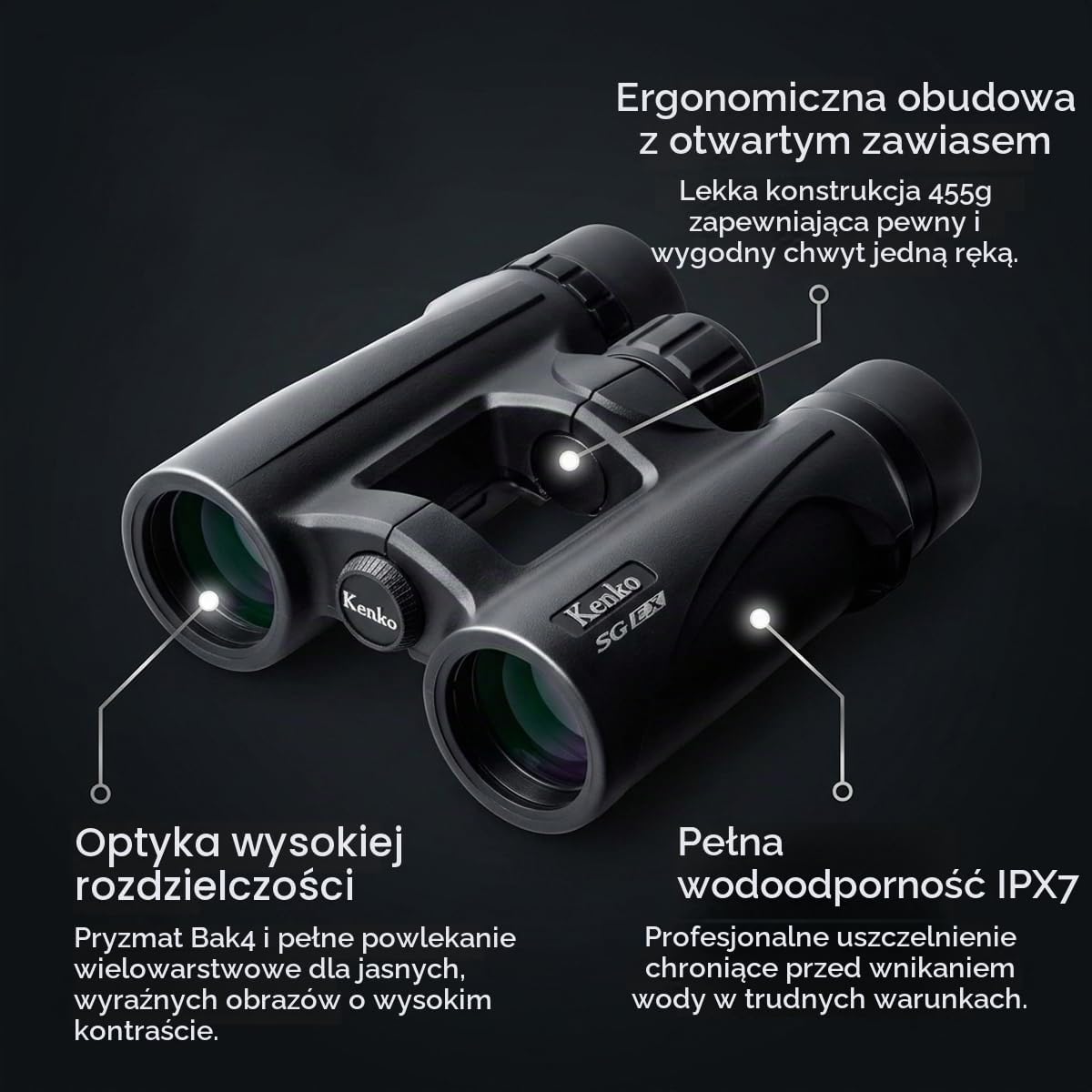 Detalle 2 de Kenko SG EX 10x34 OP WP – lornetka dachowa z powłoką wielowarstwową