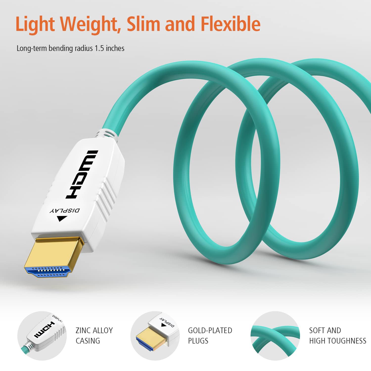 Thumbnail 5 de RUIPRO 8K Fibre Optic HDMI Cable 5M – Ultra High Speed HDMI 2.1 (48Gbps) for 8K/4K Signalling
