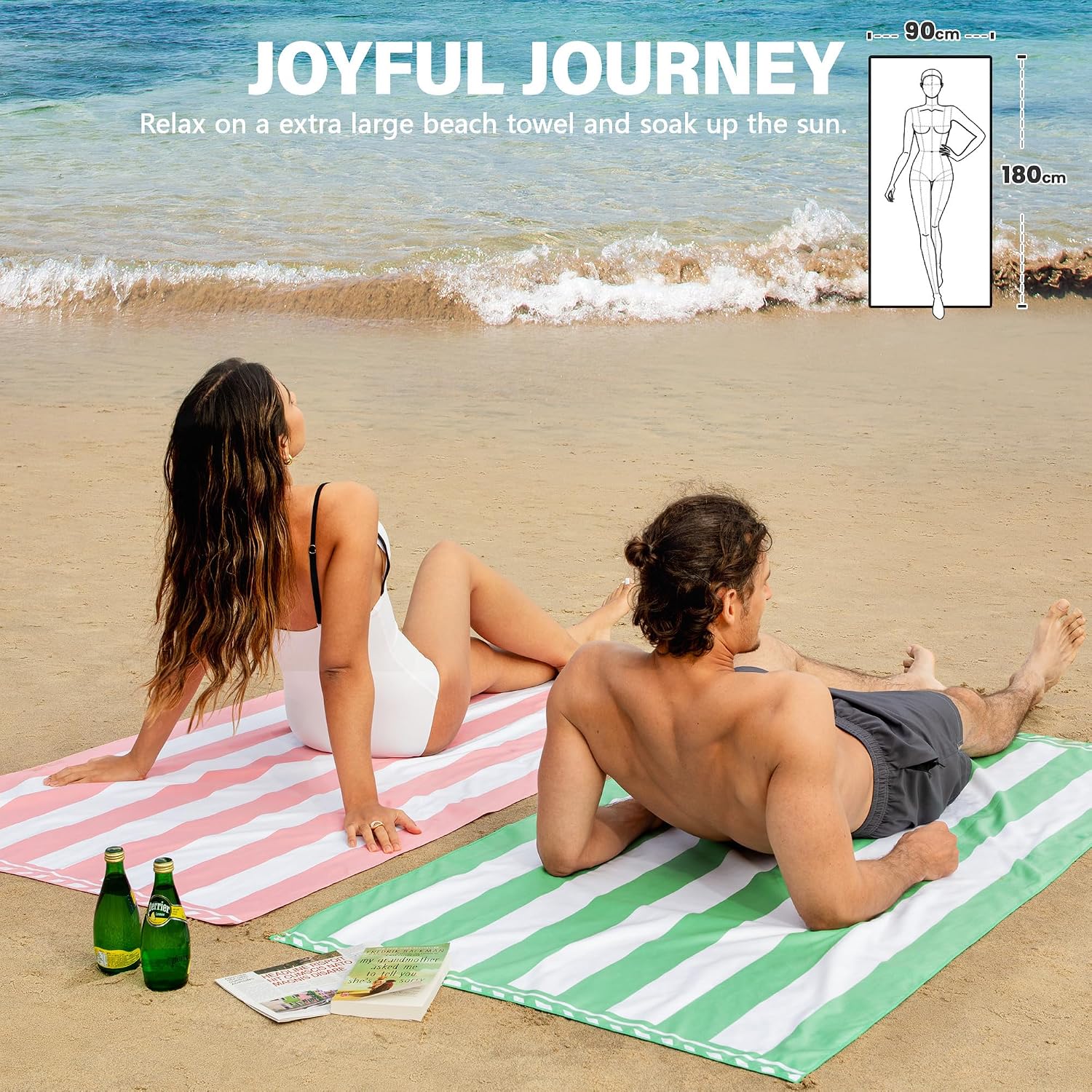 Thumbnail 3 de Winthome Beach Towel for Adults – Large Microfibre, 90×180cm, Sand Free and Quick-Dry
