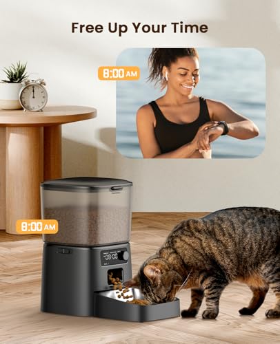 Thumbnail 4 de oneisall Distributeur Croquettes Chat Automatique, Gamelle Automatique 3.5L