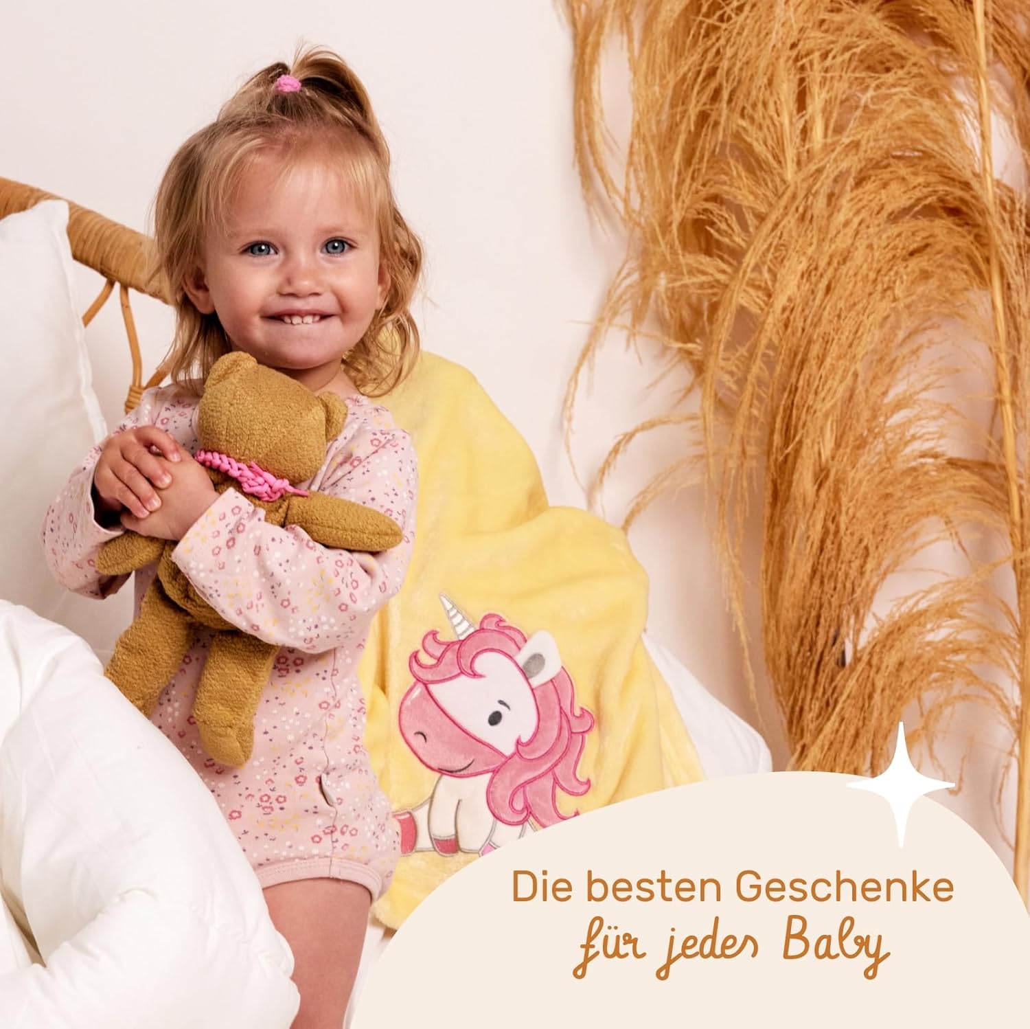 Thumbnail 5 de Be Mammy Warme Kuscheldecke Babydecke BE20-168 (Beige – Einhorn)