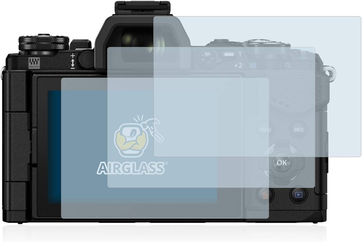 Thumbnail 1 de BROTECT Schutzglas-Set 3 Stück für Olympus OM-D E-M5 Mark II – 9H Hartglas, Anti-Fingerprint, Ultra Transparent