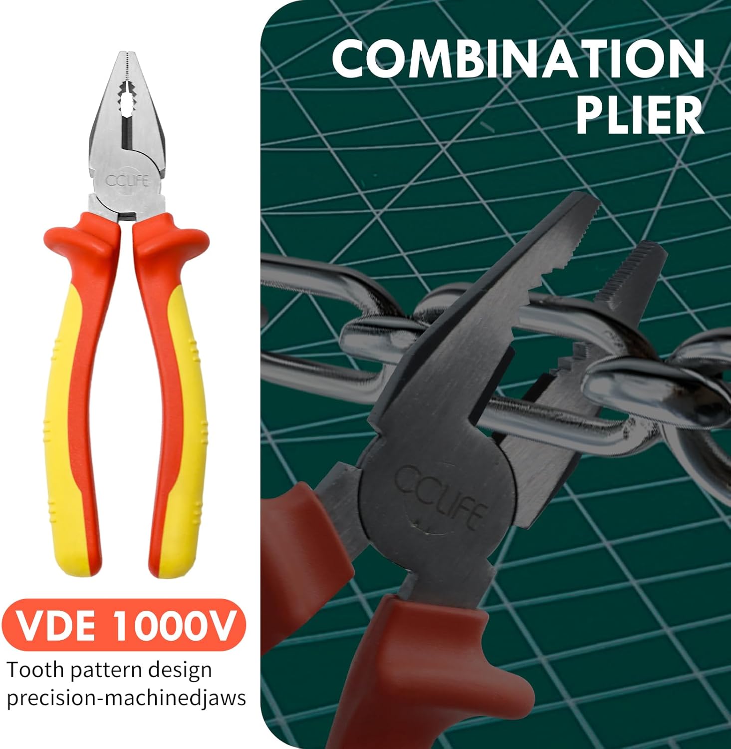 Thumbnail 2 de CCLIFE 3 Pezzi Pinza Isolata 1000V – Set completo VDE per elettricisti