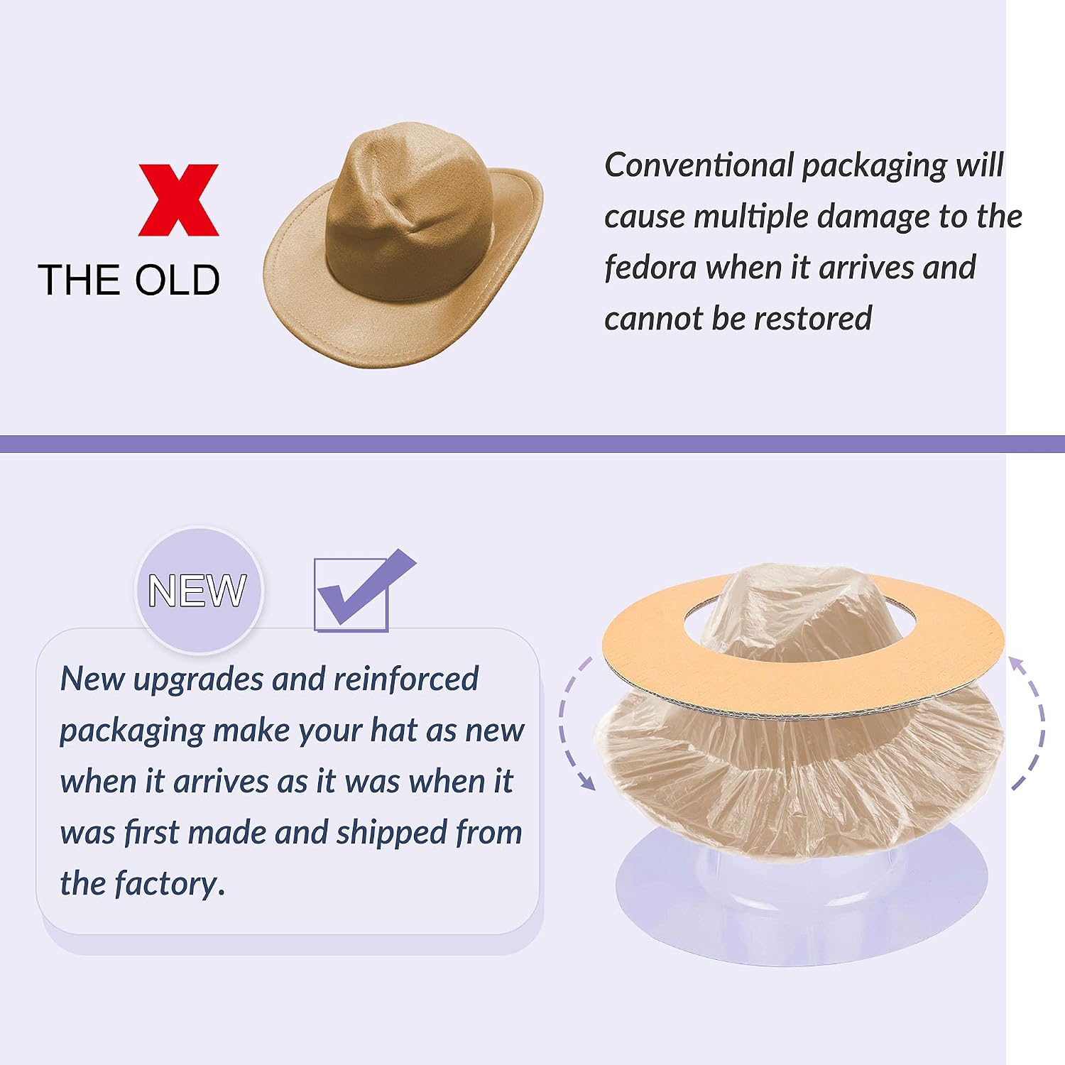 Detalle 1 de KUJUHA Felt Fedora Hat