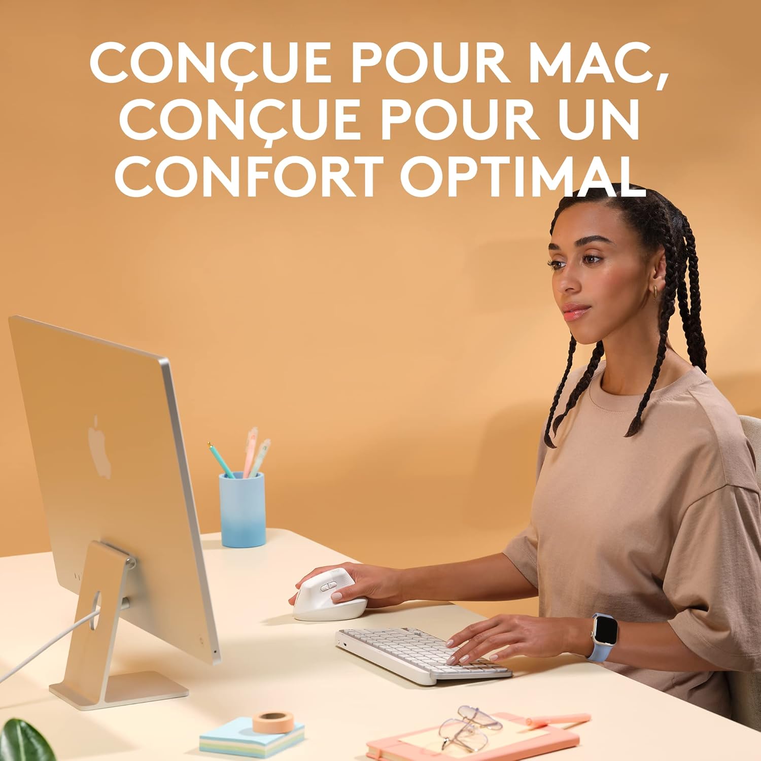 Thumbnail 2 de Logitech Lift pour Mac : souris ergonomique verticale sans fil Bluetooth (Lift pour Mac, blanche)