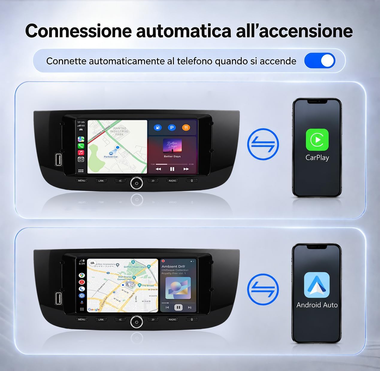 Thumbnail 3 de MAVYULQEF Linux Autoradio per Fiat Punto 2010-2016 / Linea 2012-2015 - CarPlay/Android Auto Wireless, Bluetooth, CANBUS, RDS
