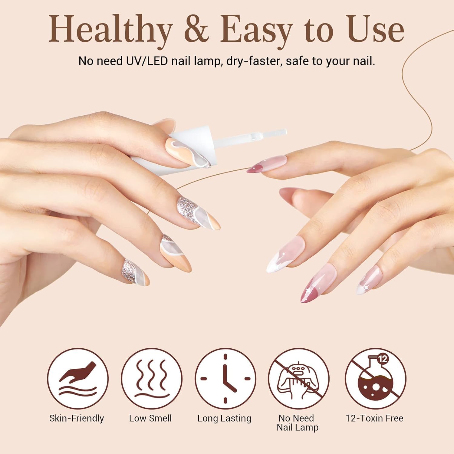 Thumbnail 4 de AZUREBEAUTY Dip Powder Liquid Set (Base, Top Coat, Activator) – 8-Piece Dip Nail Kit (No Lamp Needed)
