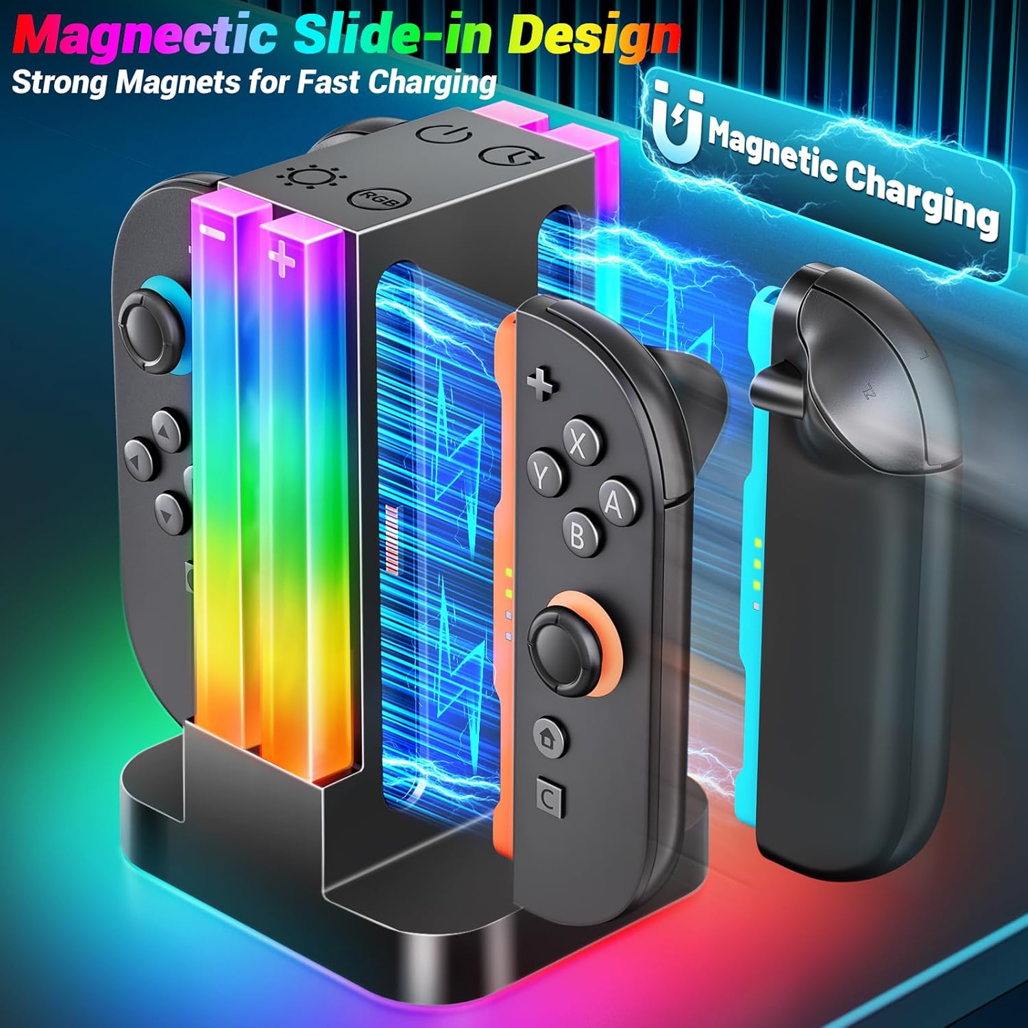 Thumbnail 1 de Wenocally Stazione di ricarica Switch 2 4 controller