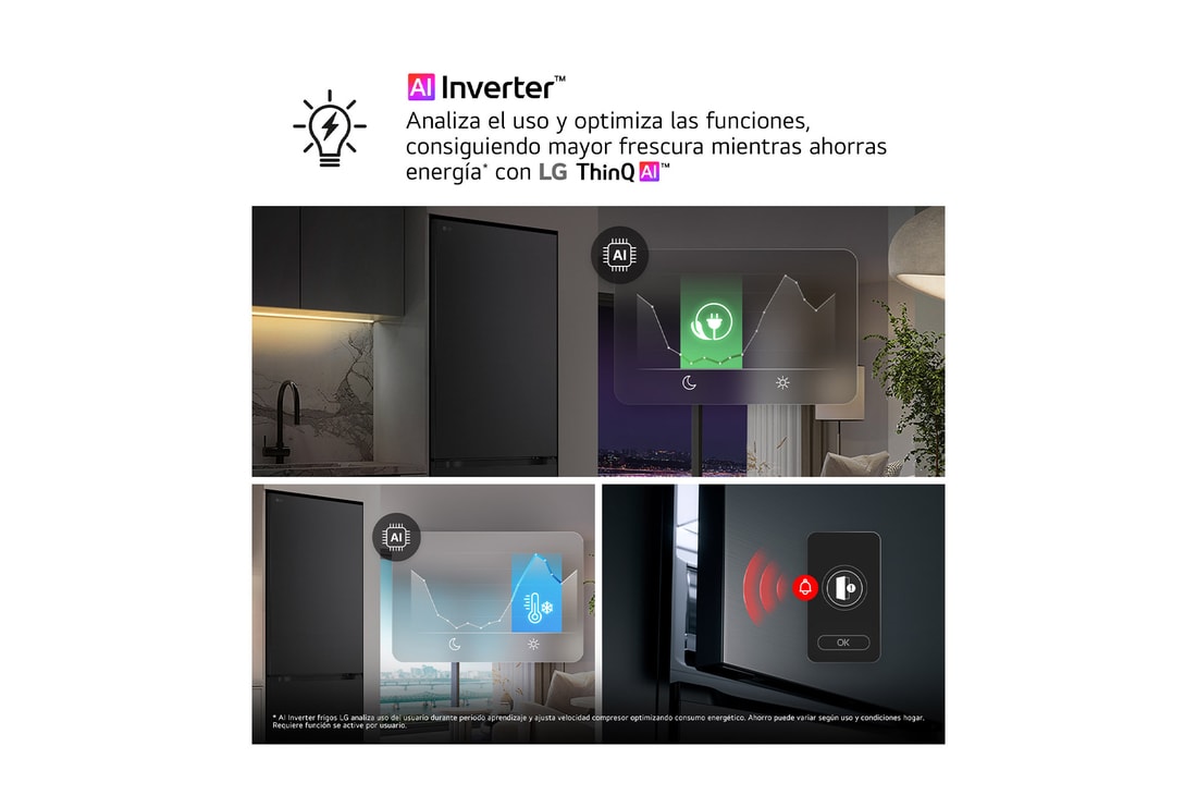 Thumbnail 5 de Frigorífico Combi LG GBBS716CPY DoorCooling+ (1,86 m, 333 L) – Serie 700, inox antihuellas